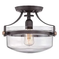 Lampada a Soffitto Industrial Nordica Trilogy Metallo Bronzo Antico 1 Luce E27