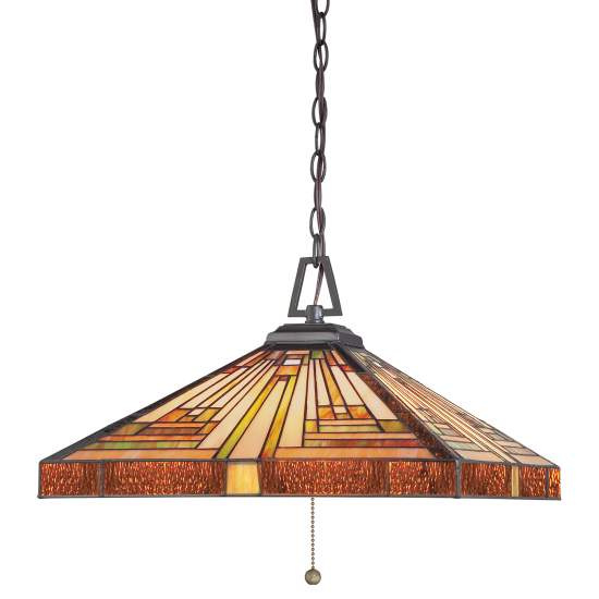 Lampadario Tiffany Stephen Metallo Bronzo Vintage 3 Luci E27 QZ-STEPHEN-3P