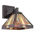 Appliques - Lampade Da Parete Tiffany Stephen Metallo Bronzo Vintage 1 Luce E27 QZ-STEPHEN1