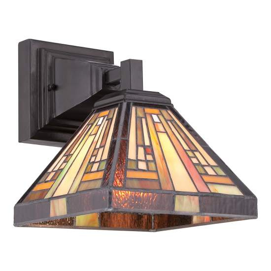 Appliques - Lampade Da Parete Tiffany Stephen Metallo Bronzo Vintage 1 Luce E27 QZ-STEPHEN1