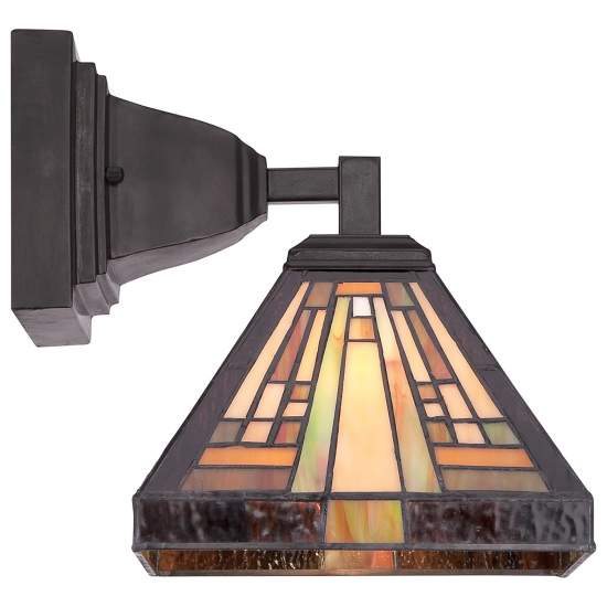 Appliques - Lampade Da Parete Tiffany Stephen Metallo Bronzo Vintage 1 Luce E27 QZ-STEPHEN1