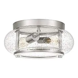 Plafoniera Industrial Nordica Trilogy Metallo Nichel Spazzolato 2 Luci E27