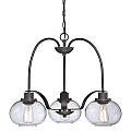 Lampadario Industrial Trilogy Metallo Bronzo Antico 3 Luci E27 3 Diffusori QZ-TRILOGY3