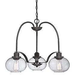 Lampadario Industrial Trilogy Metallo Bronzo Antico 3 Luci E27 3 Diffusori