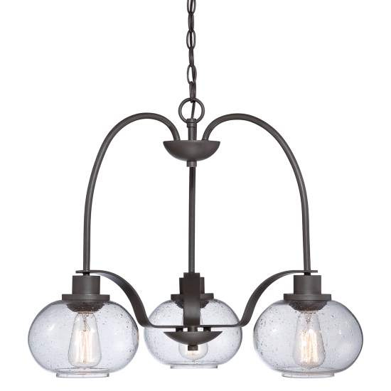 Lampadario Industrial Trilogy Metallo Bronzo Antico 3 Luci E27 3 Diffusori QZ-TRILOGY3