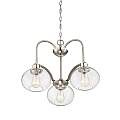 Lampadario Industrial Trilogy Metallo Nichel Spazzolato 3 Luci E27 3 Diffusori QZ-TRILOGY3-BN