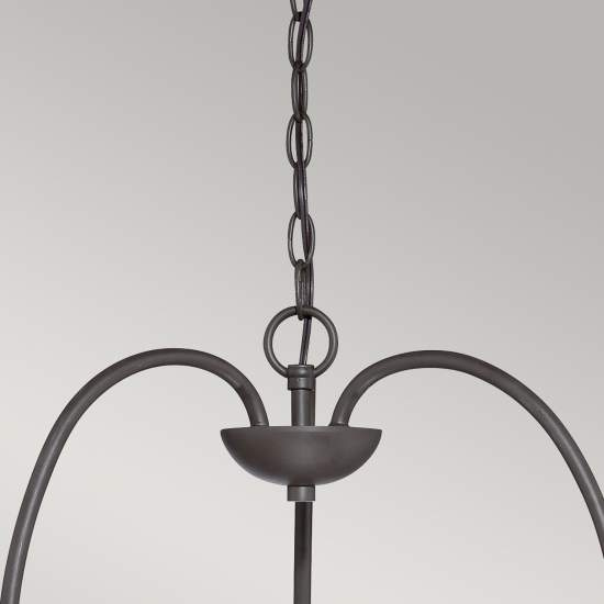 Lampadario Industrial Trilogy Metallo Bronzo Antico 3 Luci E27 3 Diffusori QZ-TRILOGY3