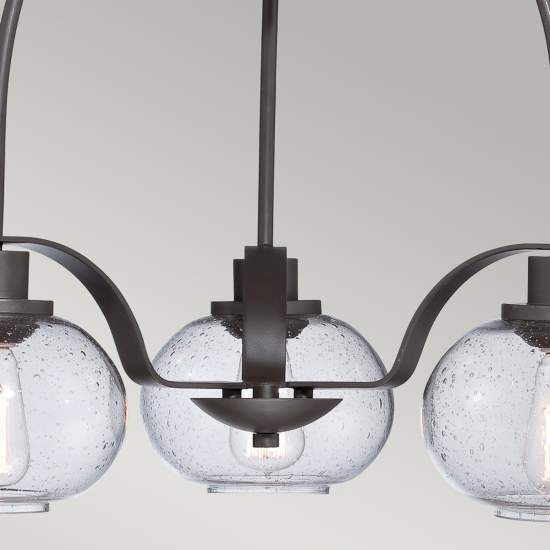 Lampadario Industrial Trilogy Metallo Bronzo Antico 3 Luci E27 3 Diffusori QZ-TRILOGY3