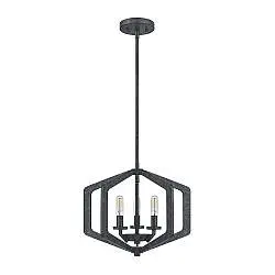 Lampadario Industrial Nordico Vanguard Acciaio Nero Antico 3 Luci E14
