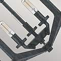 Lampadario Industrial Nordico Vanguard Acciaio Nero Antico 3 Luci E14 QZ-VANGUARD-3P-OK