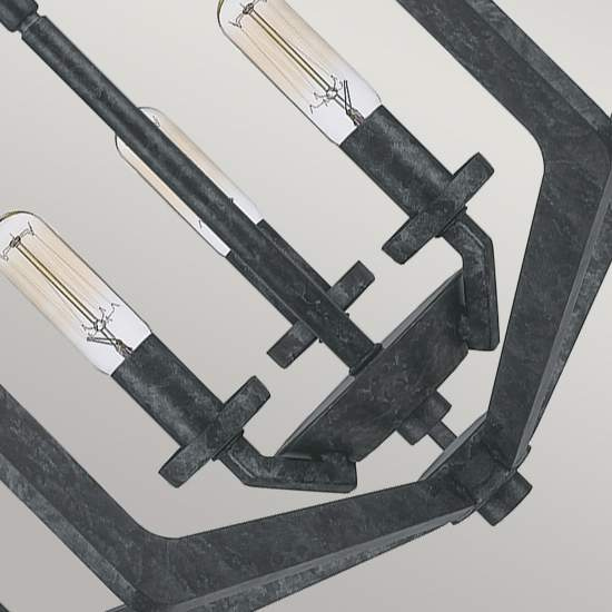 Lampadario Industrial Nordico Vanguard Acciaio Nero Antico 3 Luci E14 QZ-VANGUARD-3P-OK