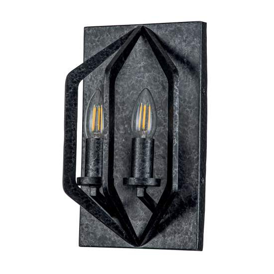 Applique Industrial Nordico Vanguard Acciaio Nero Antico 2 Luci E14 QZ-VANGUARD2-OK