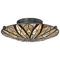 Lampadario Tiffany Victory Vetro Bronzo Valiant 2 Luci E27 QZ-VICTORY-SF