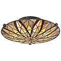Lampadario Tiffany Victory Vetro Bronzo Valiant 2 Luci E27 QZ-VICTORY-SF