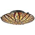Lampadario Tiffany Victory Vetro Bronzo Valiant 2 Luci E27 QZ-VICTORY-SF