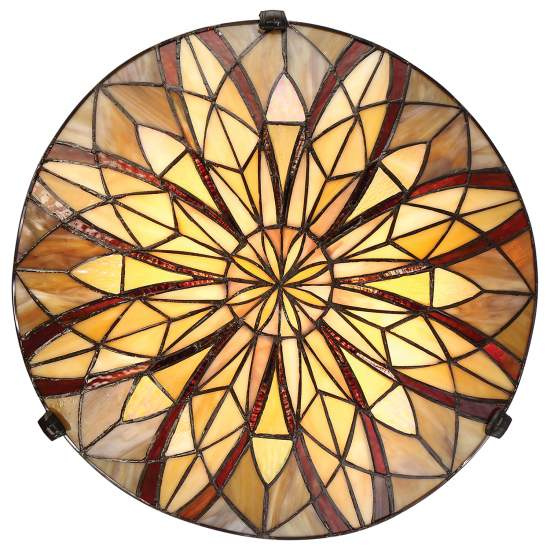 Lampadario Tiffany Victory Vetro Bronzo Valiant 2 Luci E27 QZ-VICTORY-SF