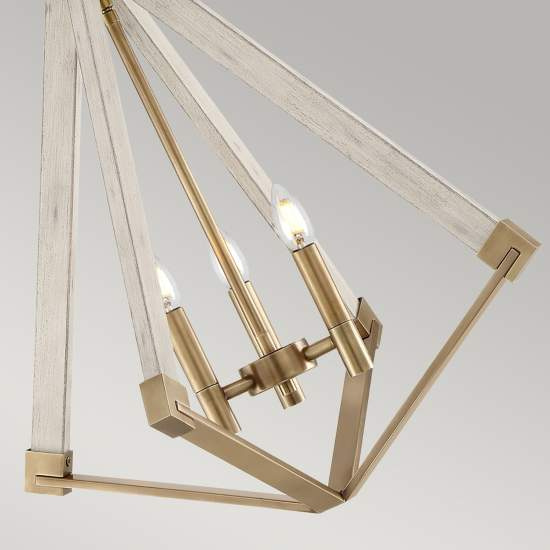 Lampadario Classico View Point Acciaio Ottone Anticato 3 Luci E14 QZ-VIEW-POINT-S