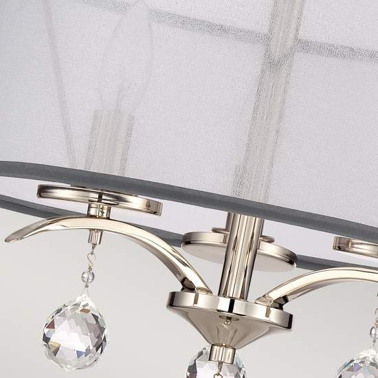 Lampadario Contemporaneo Whitney Metallo Argento Imperiale 3 Luci E14 QZ-WHITNEY-SF
