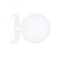 Applique 1 Luce Kalf In Acciaio Bianco A Bracci E Sfera In Vetro Opalino 1031/K1