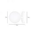 Applique 1 Luce Kalf In Acciaio Bianco A Bracci E Sfera In Vetro Opalino 1031/K1