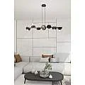 Lampadario 8 Luci Token In Acciaio Nero Con Barra E Diffusori A Piatti 1426/8