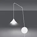 Sospensione Minimal 1 Luce Abramo In Acciao Bianco E Paralume A Cono 159/1