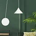 Sospensione Minimal 1 Luce Abramo In Acciao Bianco E Paralume A Cono 159/1