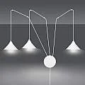 Sospensione Minimal 3 Luci Abramo In Acciao Bianco E Paralume A Cono 159/3