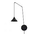 Sospensione Minimal 1 Luce Abramo In Acciao Nero E Paralume A Cono 160/1