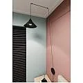 Sospensione Minimal 1 Luce Abramo In Acciao Nero E Paralume A Cono 160/1