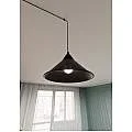 Sospensione Minimal 1 Luce Abramo In Acciao Nero E Paralume A Cono 160/1