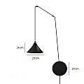 Sospensione Minimal 1 Luce Abramo In Acciao Nero E Paralume A Cono 160/1