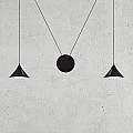 Sospensione Minimal 2 Luci Abramo In Acciao Nero E Paralume A Cono 160/2