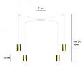 Sospensione A Ragno In Acciaio Bianco E Oro 4 Luci Tracker Con Cavo 3 Metri 527/4