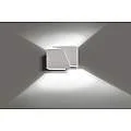 Applique Moderna 1 Luce Frost A Forma Geometrica In Acciaio Bianco 940/1