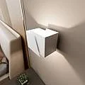 Applique Moderna 1 Luce Frost A Forma Geometrica In Acciaio Bianco 940/1