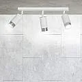 Plafoniera 3 Luci A Faretti Orientabili A Cilindro In Acciaio Bianco E Cromo 962/3