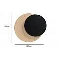 Applique 1 Luce A Disco Con Base In Legno Naturale E Acciaio Nero 971/2