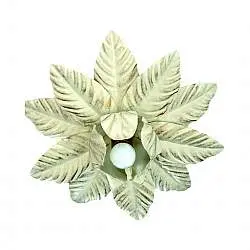 Plafoniera Classica In Ferro Bianco Oro Polvere 1 Luce Gallinella