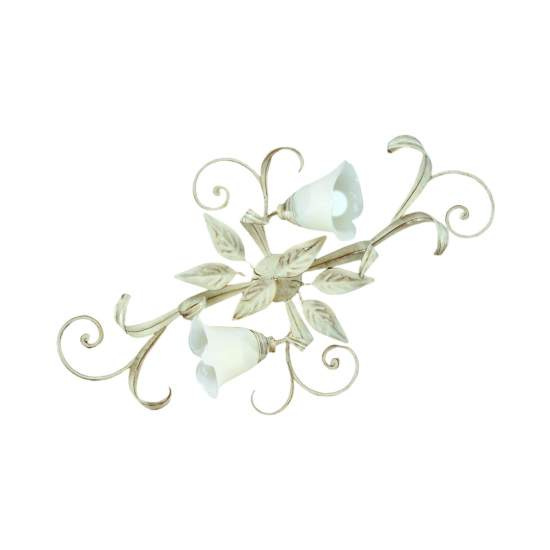 Plafoniera Classica In Ferro Bianco Oro Polvere 2 Luci Procellaria | Plafoniere - Lampade da soffitto | Luce Art Shop Plafoniera Classica In Ferro Bianco Oro Polvere 2 Luci Procellaria | LuceArt