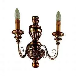 Applique In Legno Classico Argento Mecca 2 Luci Sparviero