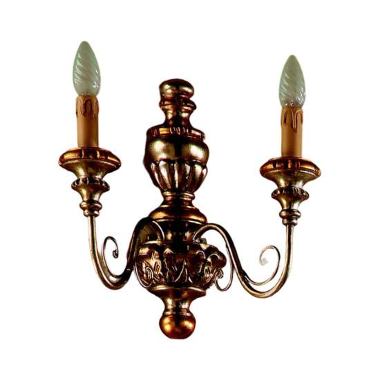 Applique In Legno Classico Argento Mecca 2 Luci Sparviero | LuceArt