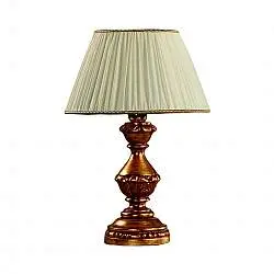 Lumetto In Legno Classico Oro Con Paralume 1 Luce Sparviero