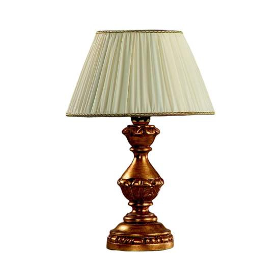 Lumetto In Legno Classico Oro Con Paralume 1 Luce Sparviero | LuceArt