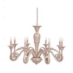 Lampadario In Legno Classico Tortora Opaco 8 Luci Nibbio