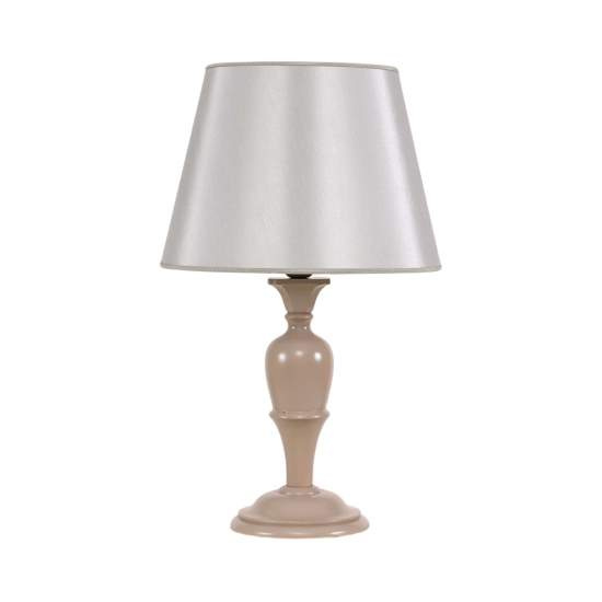 Lume In Legno Classico Tortora Opaco Con Paralume 1 Luce Nibbio | LuceArt