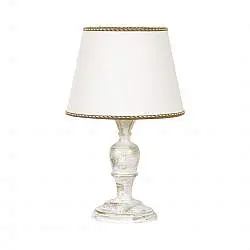 Lumetto In Legno Classico Bianco Oro Polvere 1 Luce Nibbio