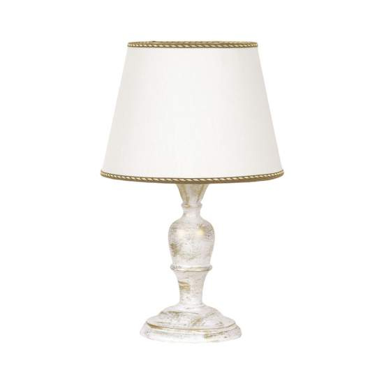 Lumetto In Legno Classico Bianco Oro Polvere 1 Luce Nibbio | LuceArt