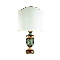 Lume In Legno Classico Azzurro Oro Con Paralume 1 Luce Oca