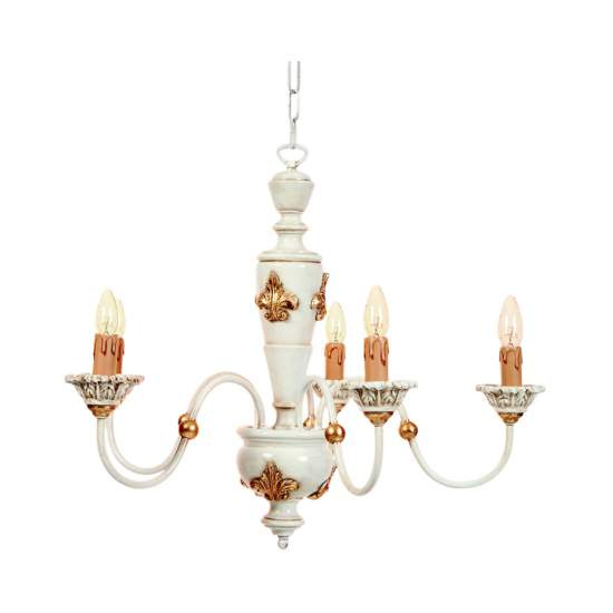 Lampadario In Legno Classico Avorio Oro 5 Luci Cigno | Lampadari e Sospensioni | Luce Art Shop Lampadario In Legno Classico Avorio Oro 5 Luci Cigno | LuceArt